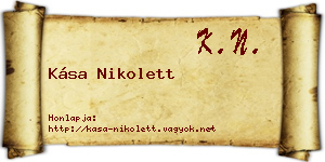 Kása Nikolett névjegykártya