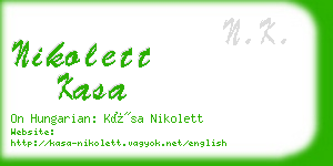 nikolett kasa business card